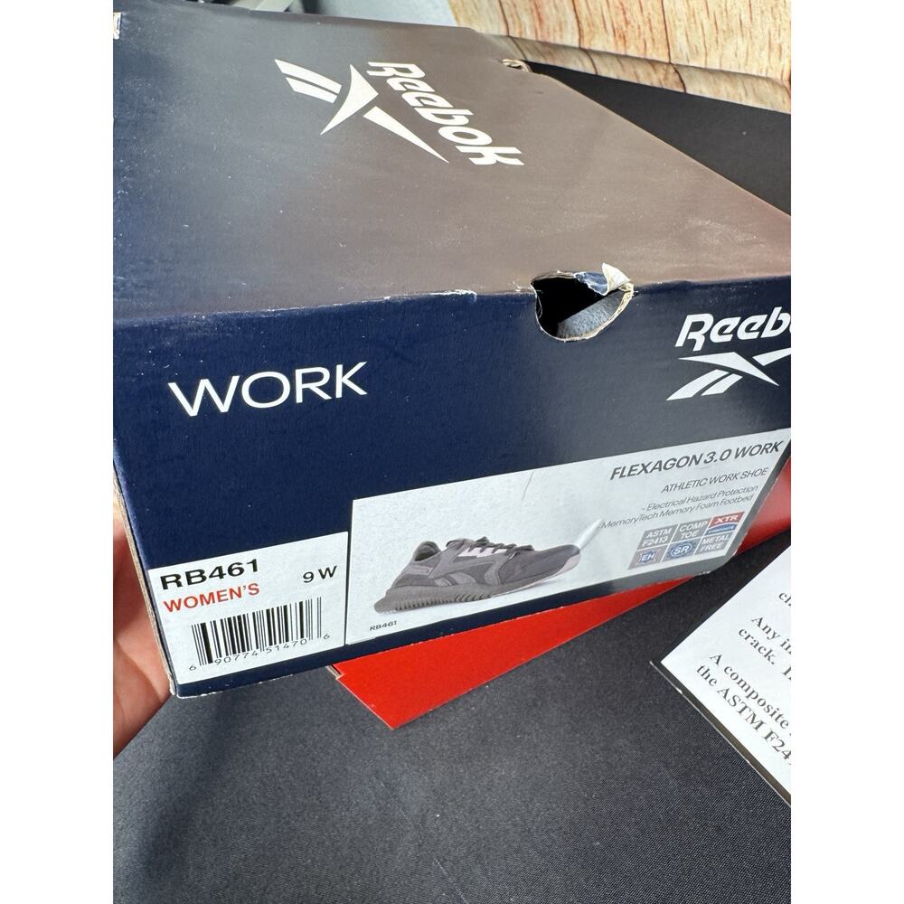 Reebok Womens Flexagon 3.0 Work Gray Safety Shoes Size 9W (5163385) - Picture 6 of 16